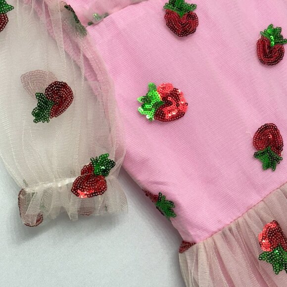 Lola + The Boys Strawberry Sequin Tulle Dress Size 8 - Picture 8 of 11